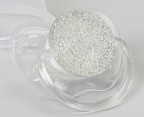 Asymmetric Pacifier with Sparkly Clear Crystal (PGC-A-NB)