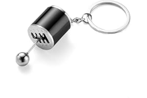 SEMME Kreatywny breloczek do kluczy z przekładnią zmiany biegów, mini gałka zmiany biegów, metalowy breloczek do kluczy dla mężczyzn (czarny)