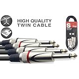 Stagg STC3P Phone Plug - Phone Plug Audio Twin Cable - 3m