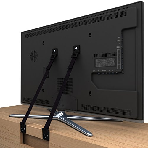 Anti-tip TV/Furniture Straps by Tootsy Boo, long 25mm VESA screws to fit latest TVs, money back guarantee if screws do not fit