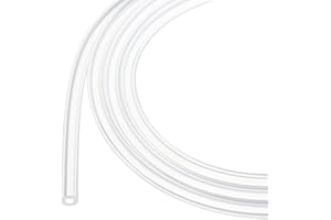 Rebower 5m(16ft) Silicone Tubing 2.5mm ID 5.6mm OD Clear Industrial Plastic Tubing Pure Silicone Hoses for Pump Siphoning Draining Irrigation Brewing, 0.1" x 0.22"