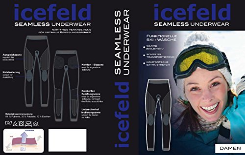 icefeld atmungsaktives Sport-Ski-Thermo-Unterwäsche-Set für Damen Seamless (nahtfrei): langärmliges Oberteil + Lange Unterhose (ÖkoTex100) – Bild 3