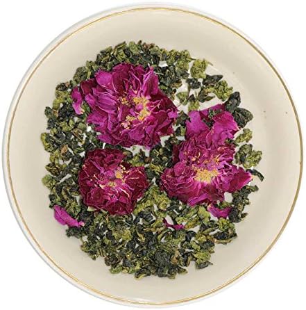 QSSM 100% Organic Tieguanyin Oolong Tea (Iron Goddess of Mercy )and Flower Tea, Natural Ingredients No Additives Helps You Reduce Stress (Tieguanyin Oolong Tea+Rose Tea, 12 Bags)