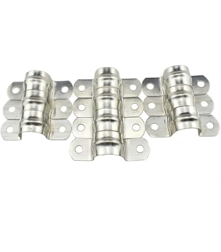 Sourcing Map 10Pcs Pipe Support Pipe Bracket Clamp For OD 25mm Pipe Wall Mount Ceiling Mount Rigid Pipe Straps For Metal Pipe Tube