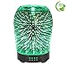 Produktbild Aroma Diffusor 100ML Humidifier Glas 3D Feuerwerk Muster ätherisches Öl Diffusor mit 7 LED Farbwechsel & 4 Zeiteinstellung für Hause Büro SPA Schlafzimmer und Wohnzimmer (3D Feuerwerk Muster)