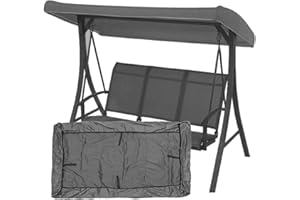 AYJIB Ersatzdach für Hollywoodschaukel 3 Sitzer, Gartenschaukel Bezug für Hollywoodschaukel/Hängematte, wasserdichtes Dach für Gartenschaukel, UV-Schutz-Grau||190 * 132 * 15cm