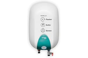 Havells Instanio Prime 25 Litre Storage Water Heater (Geyser) |Temp. Sensing Color Changing LED Indicator | Glass Coated Anti Rust Tank | Warranty: 5 Year on Tank | High Rise Compatible (White Blue)