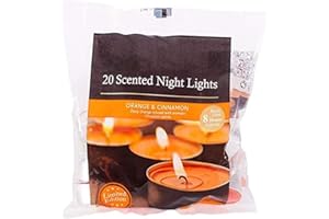 PRIDE HOME & GARDEN Winter Fragrance 8 Hour Fresh Scented Tea Lights 20 Pack (Orange & Cinnamon)