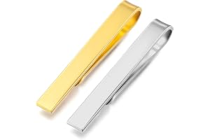 QZKJQDD 2 stycken slipsnålar för män, rostfritt stål slipsklämma, slipsnål, slipsklämma set silver guld silver för slipsar mä