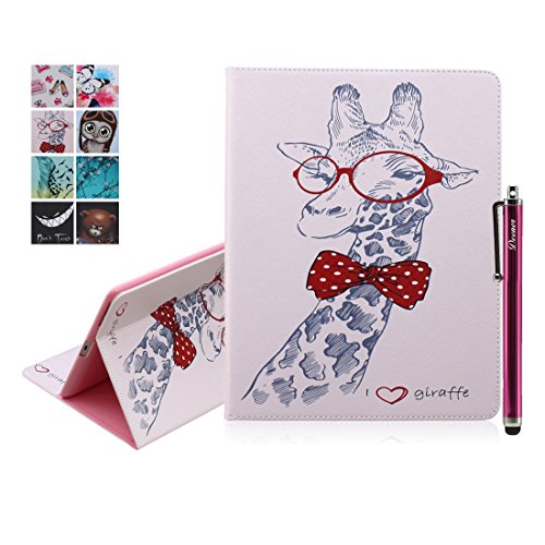 iPad 2 iPad 3 iPad 4 Hülle, Deenor Bunt Painting und Stilvoll Brieftasche Tasche PU Leder Flip Protective Stand Tasche Schutzhülle Hülle für Apple iPad 2 iPad 3 iPad 4 Generation.[Giraffe]