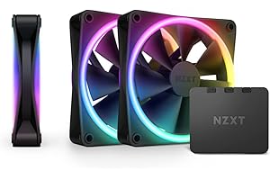 ‎NZXT NZXT F120 RGB Duo Triple Pack - 3 x 120mm doppelseitiger RGB Lüfter mit Controller – 20 einzeln adressierbare LEDs – Ausgeglichener Airflow und statischer Druck – Schwarz