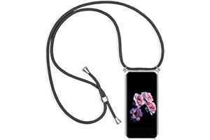 HongMan Funda con Cuerda para Samsung Galaxy A7 2018, Carcasa Transparente Suave TPU Silicona Case con Ajustable Colgante Cordon Colgar Collar Correa de Cuello Cadena Cordón,Negro