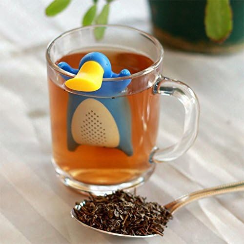 merdive/Infuser/Tea Infuser/Filter, diffusseur/duck-billed Platypus A Shape Tea Colander Strainer Food Made From 100% silicone BPA Free New 2017. (Blue)