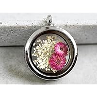 925er Echte Trockenblüten Silber Kette