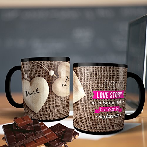 Printpops Ceramic Personalized Gift Coffee Mug with Name and Beautiful Quote Written 11oz (Multicolour, PPMUGS80)