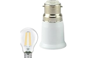 galeyyu Convertidor De Casquillo E27 A B22, Adaptador De Casquillo De Bombilla De Luz A Bayoneta, Soporte De Bombillas Para LED/CFL Y Bombillas Incandescentes [Clase De Eficiencia Energética A]