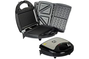 DENNY SHOP 750W Kitchen 3 in 1 Sandwich Toaster Waffle Maker Iron Toast Grill Panini Press by Crystals®