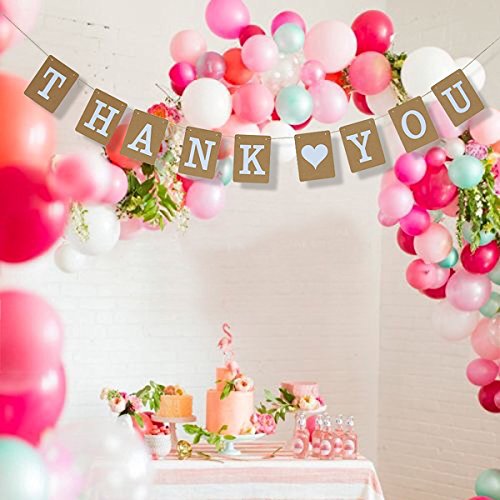 LUOEM Thank You Kraft Papier Girlande Hochzeit Party Dekoration - 9