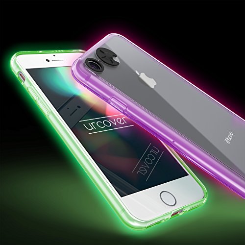 Urcover   Funda iPhone 6   6s Carcasa Luz Cambio de Color LED de Flash Light Back-Case Colores Regulables en Dorso Funda Transparente
