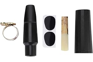 Bnineteenteam Zestaw saksofonu tenorowego 5 w 1, ustnik, czapka, trzcina, podkładki, metalowa klamra, instrumenty muzyczne