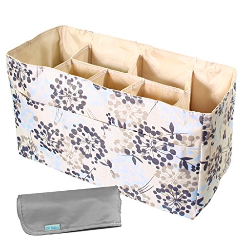 KF Baby Diaper Bag Insert Organizer, Firm Compartments + Changing Pad Combo