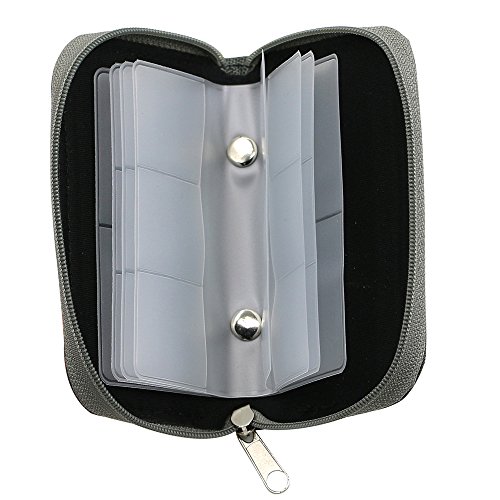 Bluelans® Stoßfest Speicherkarten Tragetasche Aufbewahrungstasche – Geeignet für SDHC und SD Cards – 8 Seiten und 22 Slots (Grau) - 2