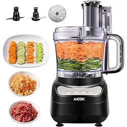 Robot Cuisine Multifonctions, Aicok Robot Hachoir, 1.8 L Hachoir Electrique, Hachoir Mixeur, Robot de Cuisine, Conception de Sécurité, Options à 3 Vitesses Robot Menager Cuisine, 500W