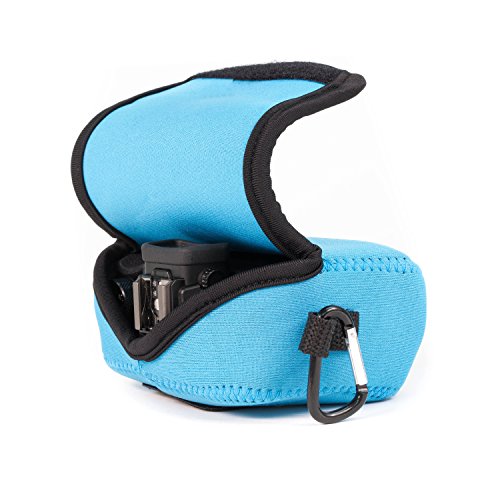 MegaGear MG683   tui avec Mousqueton en N  opr  ne pour Appareil photo Canon PowerShot G5 X Bleu