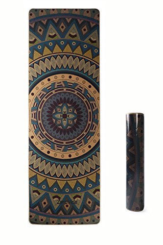 ZEROVIDA Esterilla Yoga Colchoneta de Yoga Antideslizante Profesional 5mm Yoga Mat Esterilla Caucho Natural 100% con Lino Ecológica, Colchoneta Fitness Mat Pilates Gimnasia