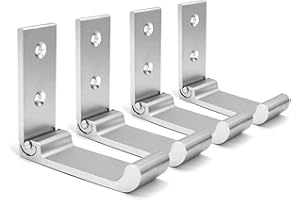 La Llareta 4 Stücke Kopfhörer Wandhalterung, Faltbarer Wandhaken, Kopfhörer Halter, Aluminiumlegierung, mit Schrauben, Kleiderhaken für Büro, Küche, Mantel, Hut (Silber)
