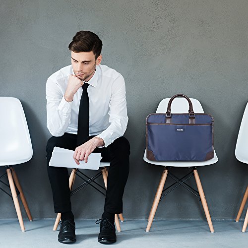 Plemo Laptop Tasche wasserabweisende Business Tragetasche Aktentasche für 13-15,6 Zoll Laptop Notebook Macbook, Marineblau - 8