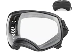 DONGKER Hundebrille mit Weit Sichtfeld, Große Hunde Sonnenbrille, UV-Schutz Winddichte Schneedicht Hund Fliegerbrille mit verstellbarem Riemen für mittlere und große Hunde