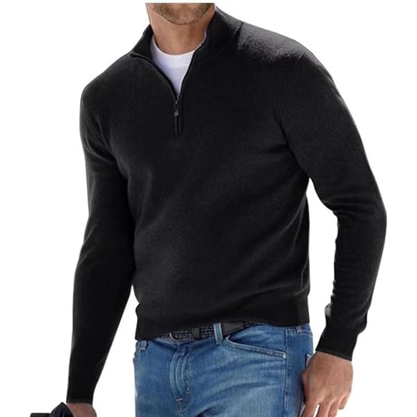 COOFANDY Half Zip Trui Heren met rits Wintertrui Turtleneck Sweater 1/4 Zip Trui Winter Werktrui Wit M