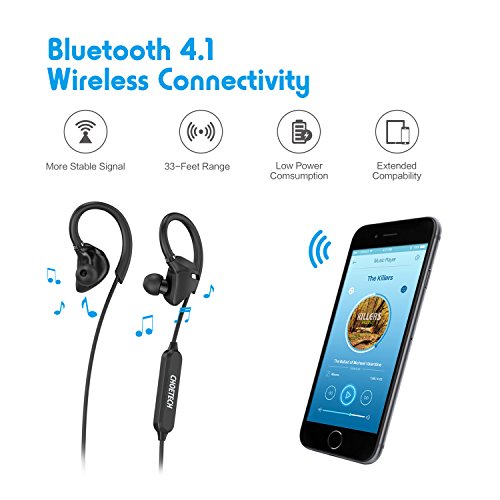 Auriculares Bluetooth In-ear CHOETECH Auriculares Inal  mbricos Bluetooth V4 1 Cascos In  lambrico Deportivos Impermeables con Micr  fono Incorporado Headphones para iPhone  iPad  Samsung  Huawei y Otros Tel  fonos