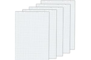 Faxland 5x Flipchartblöcke, kariert, je Block 20 Blatt 69x99 cm, 6 fach Lochung, perforiert, Papier für Flipchart