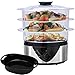 Produktbild COSTWAY Dampfgarer elektrisch Dampfkocher Dampfgargerät Edelstahl mit 3 Dampfbehältern und Reisschale 800W Timer 8L