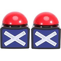 JIALITFUN Lot de 4 buzzers de jeu, accessoire de jeu de quiz avec lumière et son, parfait pour la maison, la salle de classe et les soirées de jeux en famille