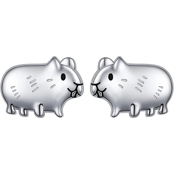 Flyow Sterling zilver schattige dierenoorbellen cavia's / giraf / hooglanden koe/kat/koala/capibara oorstekers hypoallergene dierenliefhebbers sieraden geschenken voor vrouwen meisjes, 0,47 Zoll