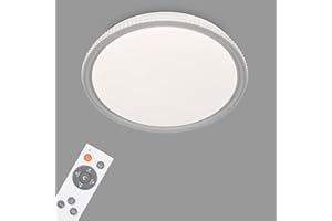 ‎BRILONER BRILONER - LED Deckenlampe Farbwechsel LED Deckenleuchte mit Fernbedienung dimmbar Farbtemperatursteuerung, Memoryfunktion, 500 mm, Grau-transparent