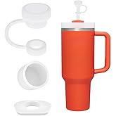1 Set (3 Par&ccedil;a) Silikon Sızdırmaz Kapak Seti &ndash; Stanley Quencher 30/40 Oz ile Uyumlu &ndash; D&ouml;k&uuml;lmeye Dayanıklı Tıpa ve Pipet Ucu &ndash;