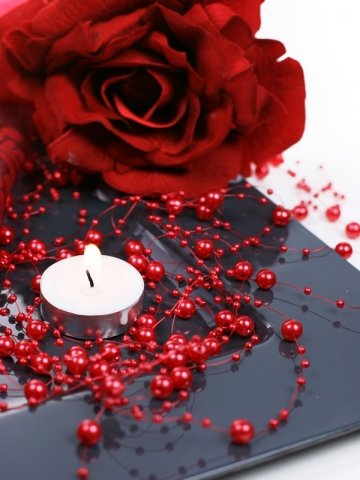 SiDeSo® Perlengirlande rot 5 Stück á 1,3m Tischdeko Hochzeit - 2