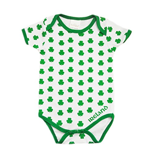 Carrolls Vest for Kids with All Over Shamrock Design, White Colour & Green Trim