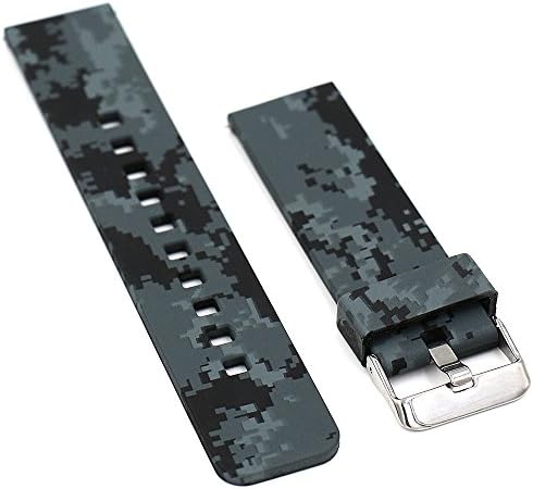 Woodln Silicone 22mm Watch Fitness Bracelet Wristband Replacement Strap for Pebble Time Smart Watch Accessories/ Pebble Time Steel / Moto 360 2nd Men's 46mm / G Watch R / LG Watch Urbane / Samsung Galaxy Gear 2, R380 R381 R382 W100 W150 W110 WI500Q WI501Q, Samsung Gear S3 Smartwatch (Camo)