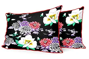 DreamVio Jute Fabric Printed Decorative Throw/Pillow Covers, Cushion Covers for Living Room, Bed Room, Sofa,Chairs,Pillow Cases, Pillow Covers Set of 2, Size 18x27 Inches Style2