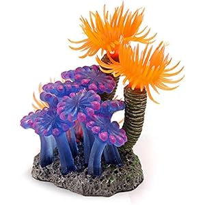 FOCUSPET Aquariumpflanze Wasserpflanze Terrarium Dekoration Koralle Korallenriff mit Künstliche Pflanzen Deko