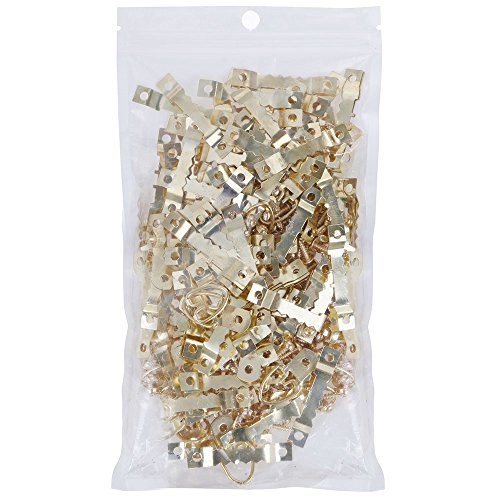 Goldge 120pc Aufhänger für Holzrahmen Mit 220pc Schrauben ,Zackenaufhänger D-Ring Rahmenaufhänger für Bilder Keilrahmen Gemälde Holzrahmen - 7