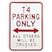 Produktbild Rot Hot Lemon 12 x 18 galvansed Steel"VW T4 Parking Only" Heavy Duty Zeichen, weiß