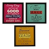 Indianara Square Synthetic Wood Art Painting (23 cm x 23 cm x 4.5 cm, Set of 3)