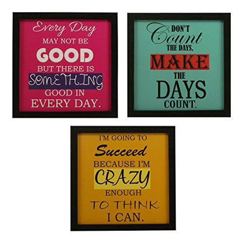 Indianara Square Synthetic Wood Art Painting (23 cm x 23 cm x 4.5 cm, Set of 3)