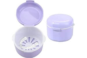 OWNKIM Boîte de Rangement pour Appareil Dentaire avec Panier - Porte, Dentier Portable et Élégant en Silicone, Boîte Orthodontique pour Appareil Dentaire, Boîte de Rangement pour Protège Dents (pourpre)